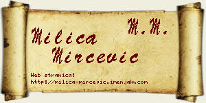 Milica Mirčević vizit kartica